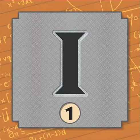 レベル1を示すタイル。ローマ数字の「I」とコスト「1」が書かれている