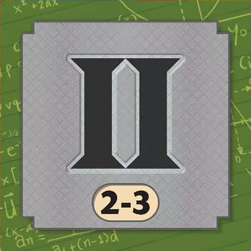 レベル2を示すタイル。ローマ数字の「II」とコスト「2-3」が書かれている